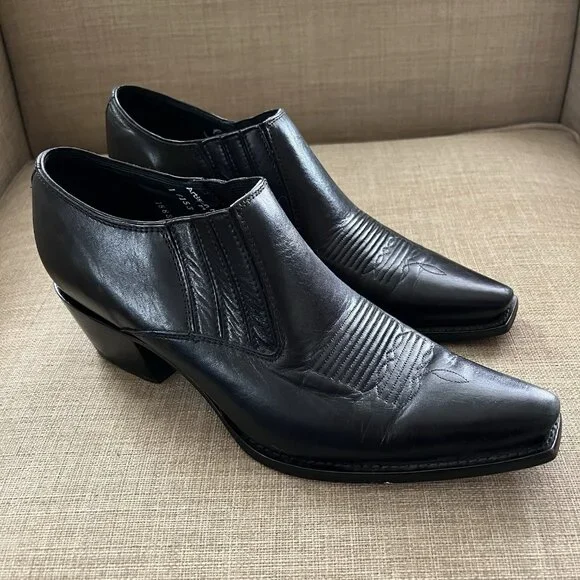 Charlie 1 Horse Black Booties Size 8 (B) Boots Short Leather Western Cowboy - Picture 2 of 16
